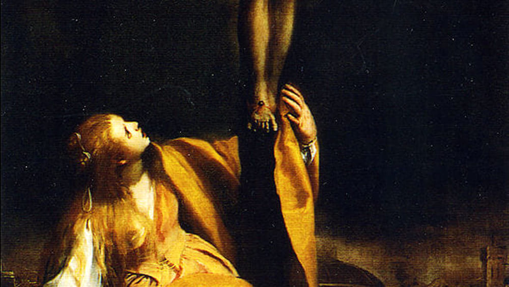 Foto di una parte dell'opera La Maddalena ai piedi della Croce di Claudio Ridolfi